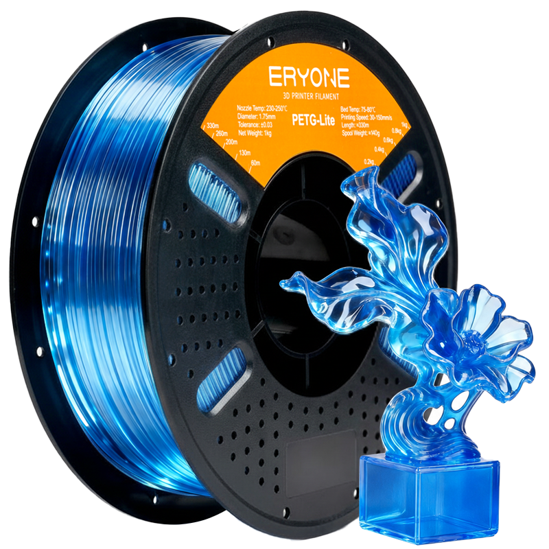 ERYONE PETG-Lite · Caurspīdīgs zils · 1 kg