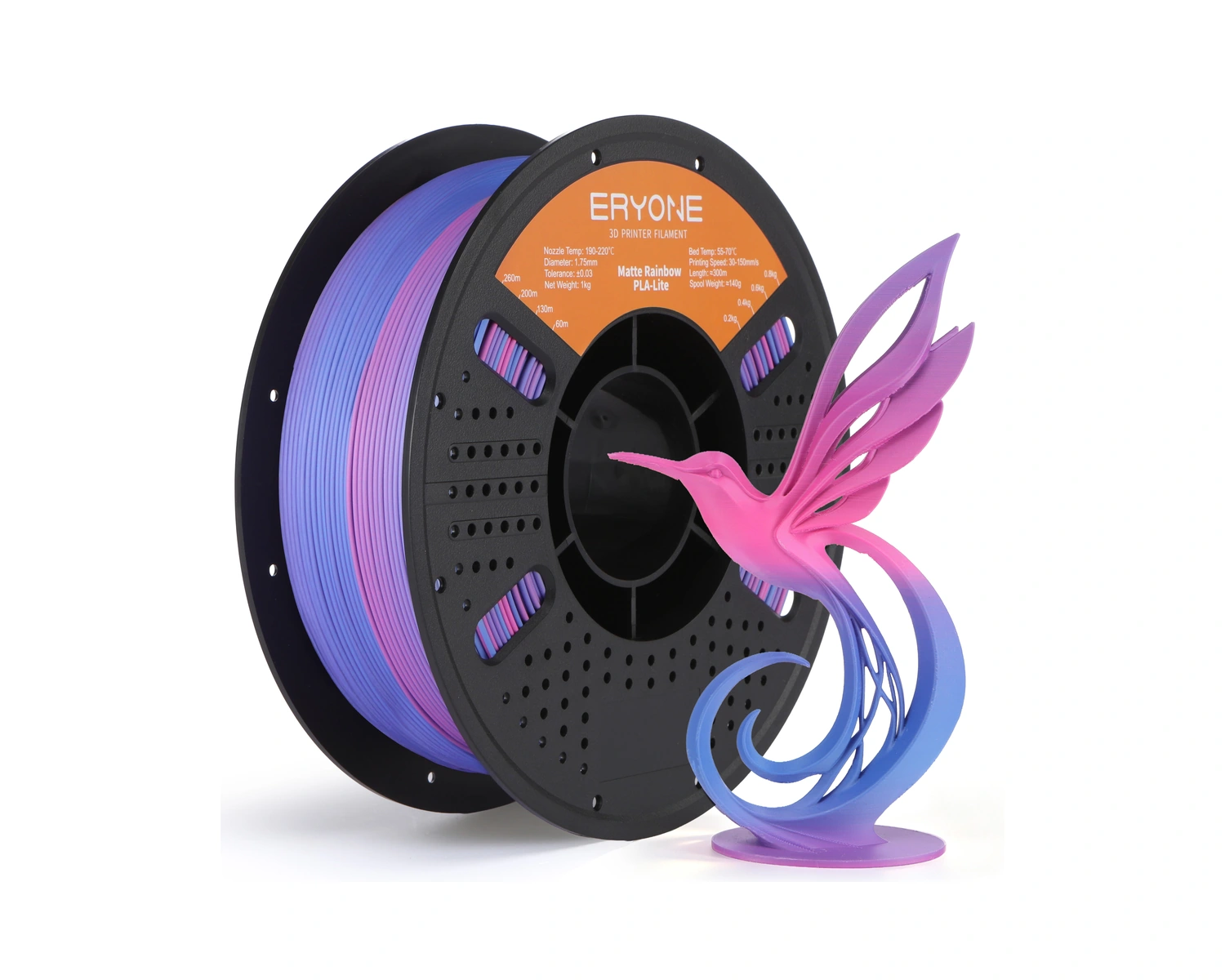 Eryone Matte Rainbow PLA Lite · Ogu toņi (Berry) · 1 kg