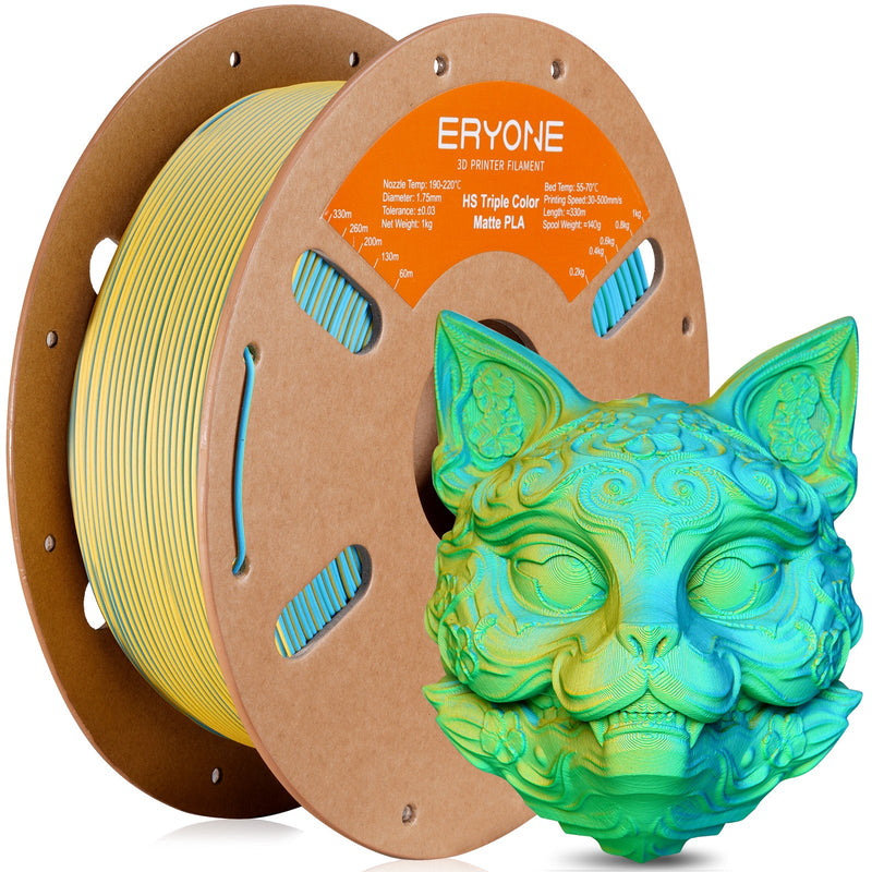 ERYONE Triple Color Matte PLA · Zaļš / dzeltens / zils · 1 kg
