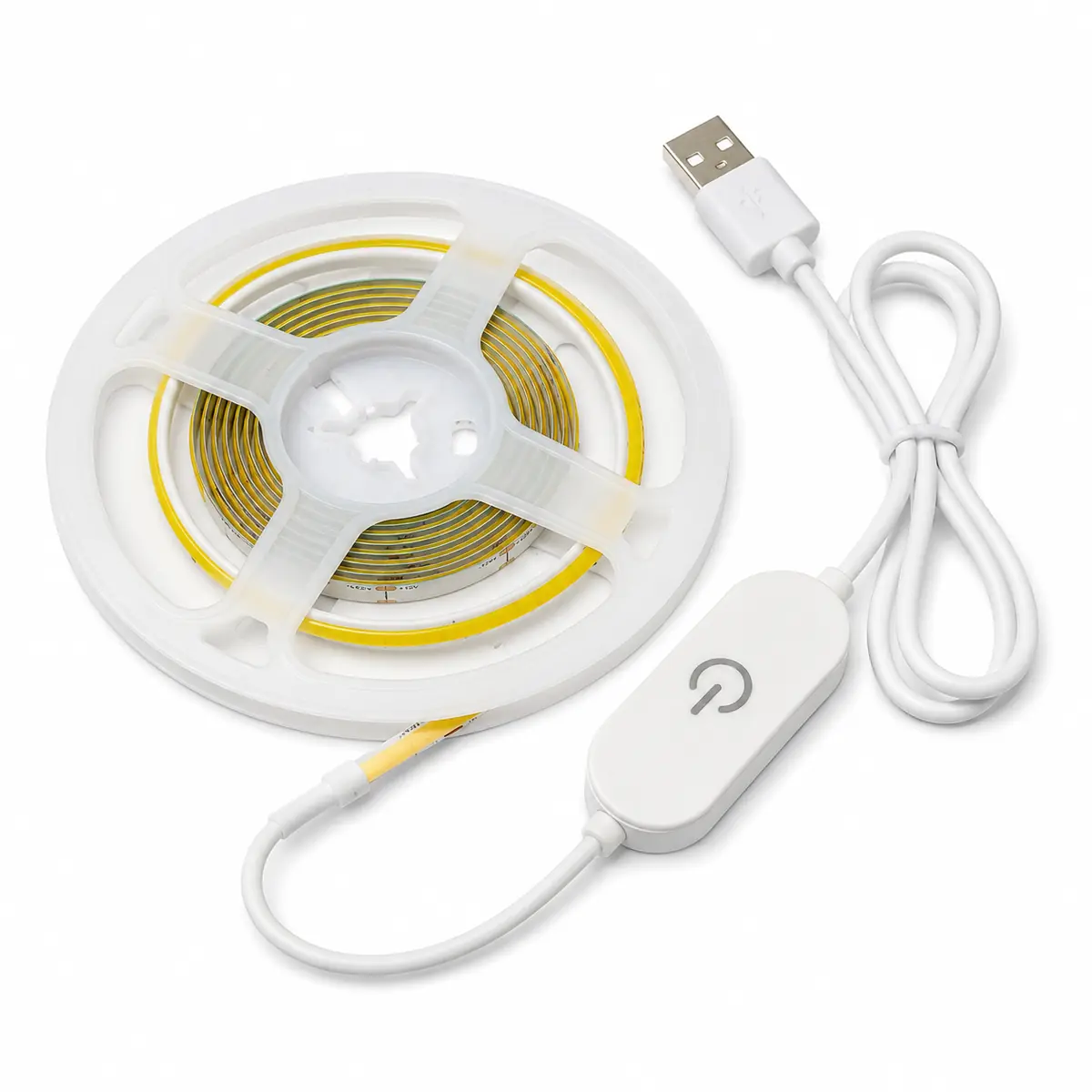 COB LED lente 5 V ar skārienjutīgu dimmeri